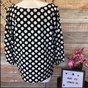 COPY - Old Navy Polka DOT RETRO 3/4 Sleeve Blouse